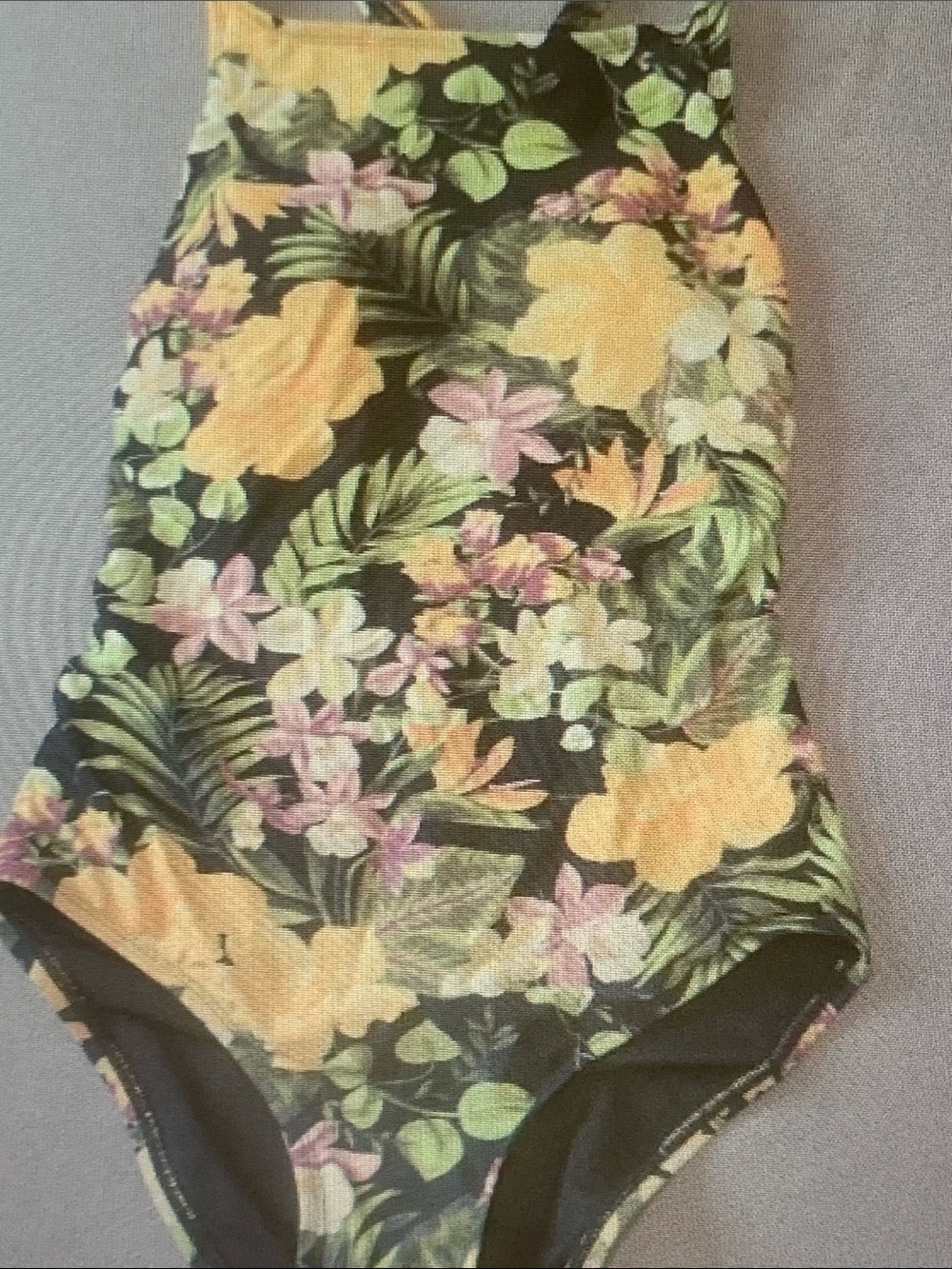 Hurley Black Floral Tropical One-Piece Swimsuit